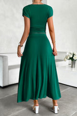 Alicia 2 PC Skirt Set - Dark Green