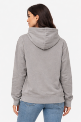 Soft Fleece Pigment Dyed Kangaroo Pocket Hoodie - Ash Mocha Grey