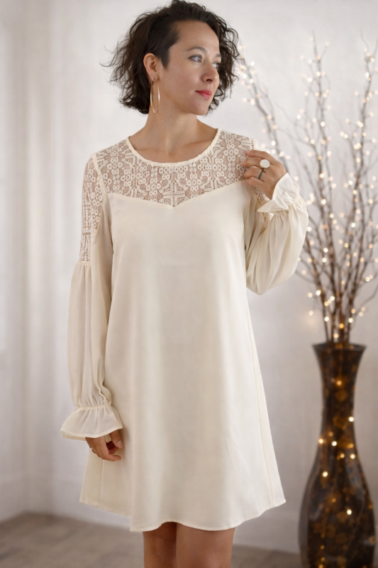 Umgee Sweetheart Lace Dress - Cream
