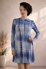 Bamboo Tie Dye Jersey Dress - Indigo