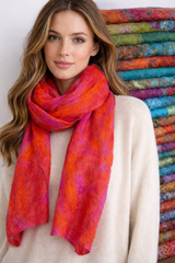 Merino Wool Silk Felt Upcycle Art Sari Scarf - Multiple Colors