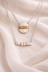 Mixed Metal Wire Wrap Layered Necklace & Earrings Set