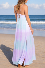 Fashion on Earth Tie Dye Beachy Maxi Dress - Mint Lilac