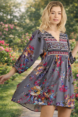 Boho Bloom Babydoll Dress – Garden Romance Edition