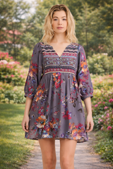 Boho Bloom Babydoll Dress – Garden Romance Edition