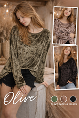 Mittoshop Crush Velvet Top - Black
