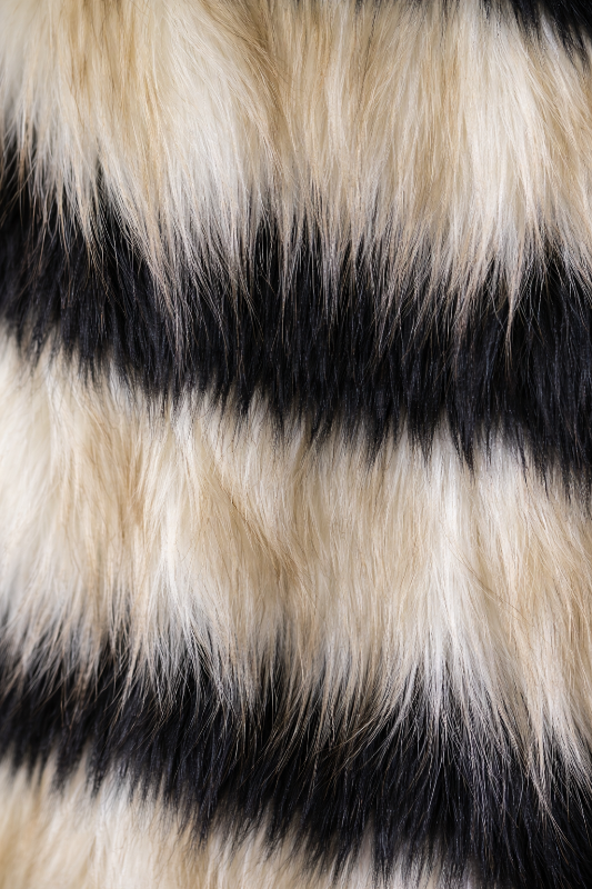 Midnight Luxe Striped Faux Fur Jacket
