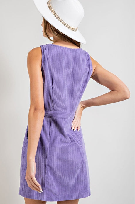Eesome Simply Pretty Day Corduroy Dress - Lavender