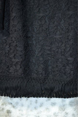 Lace Mini Tunic Dress with Trim Hem - Black