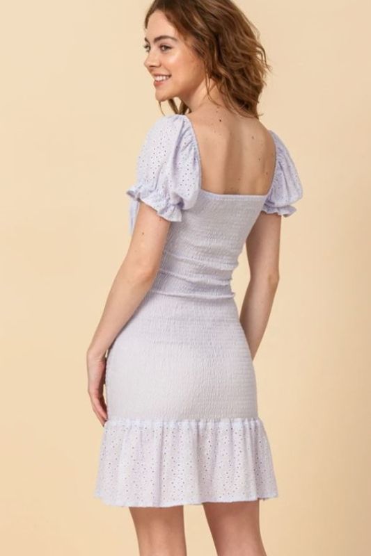 Sweetness Eyelet Bodycon Dress - Lavender