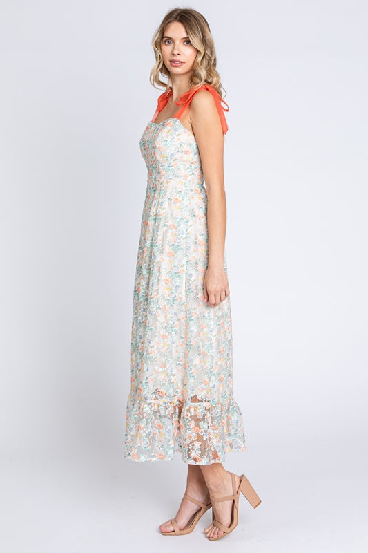 Lovelo by Gee Gee Floral Embroidered Midi Dress