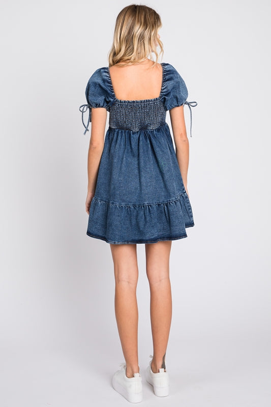 Gee Gee Cheeky Blue Denim Mini Dress / Debra's Passion Boutique