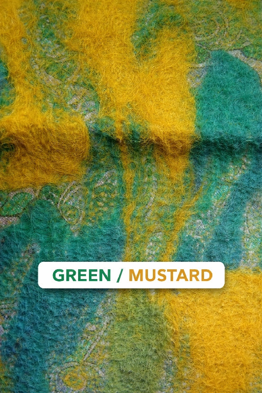 Merino Wool Silk Felt Upcycle Art Sari Scarf - Multiple Colors