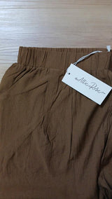 Allie Rose Classic High Waist Loose Pants - Bronze Brown