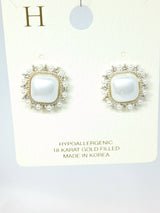 Pearl Paradise Square Earrings 18KT