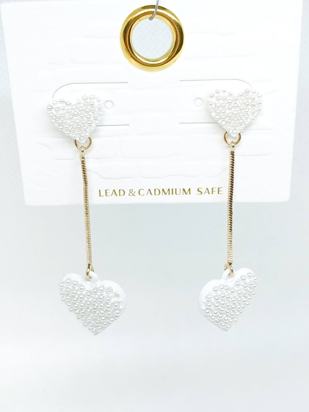 Be My Valentine Drop Earrings - White