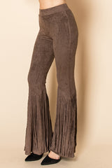 Vocal High-Waisted Long Fringe Suede Flare Pants – Coco