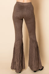 Vocal High-Waisted Long Fringe Suede Flare Pants – Coco