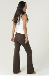 Nostalgia French Terry Flare Pants with Zipper Detail & Drawstring Waist