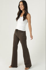 Nostalgia French Terry Flare Pants with Zipper Detail & Drawstring Waist