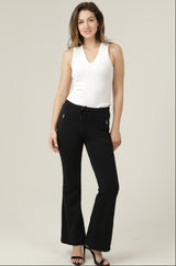 Nostalgia French Terry Flare Pants with Zipper Detail & Drawstring Waist