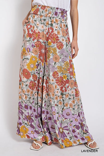 Gigio Flare Wide Leg Floral Pants - Lavender – Debra's Passion