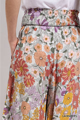 Gigio Flare Wide Leg Floral Pants - Lavender