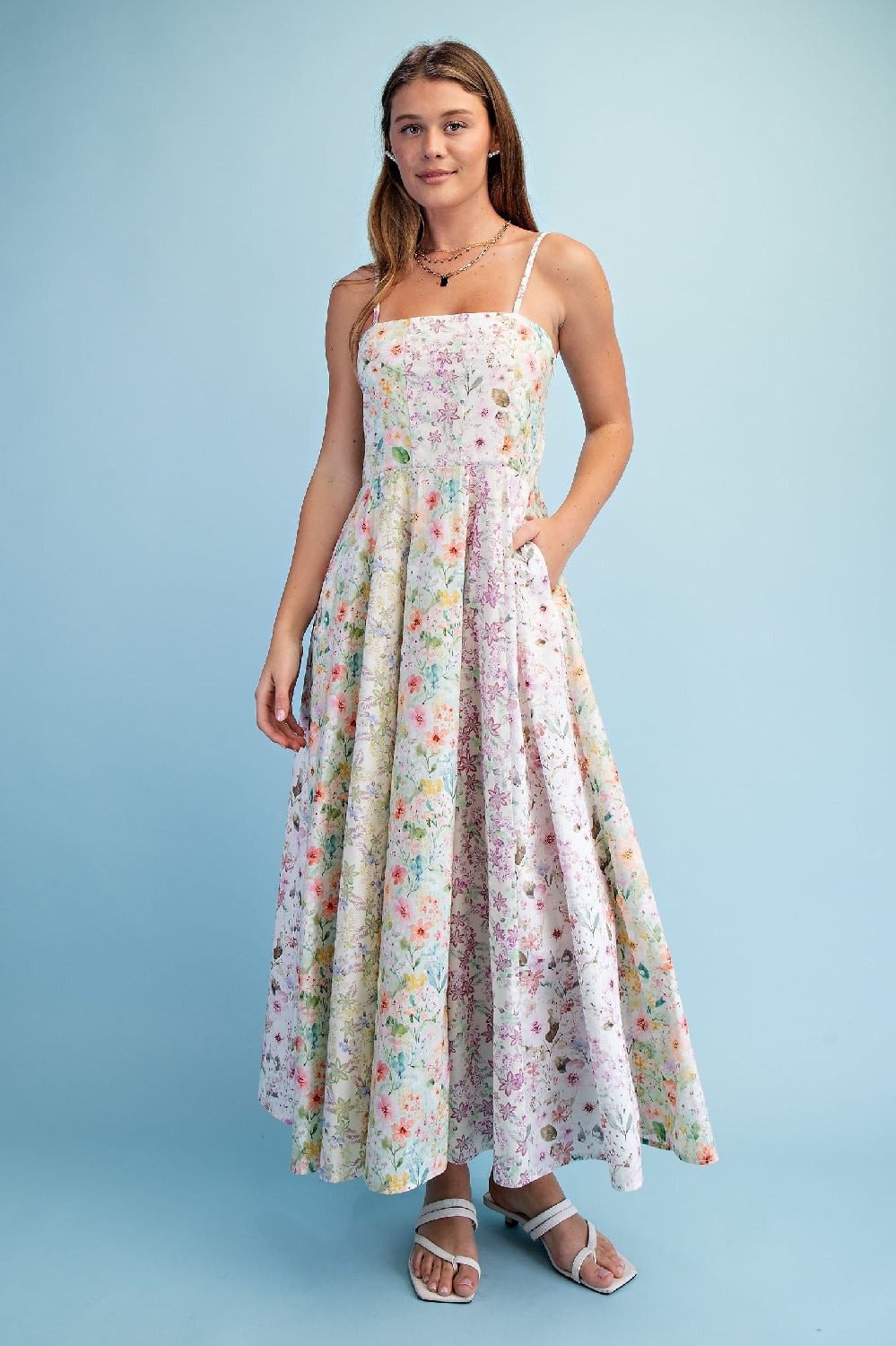 Gigio Mixed Floral Cotton Maxi Dress - Multi Flower