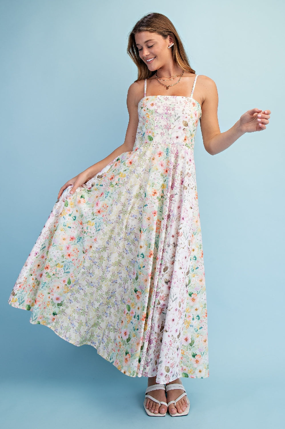 Gigio Mixed Floral Cotton Maxi Dress - Multi Flower
