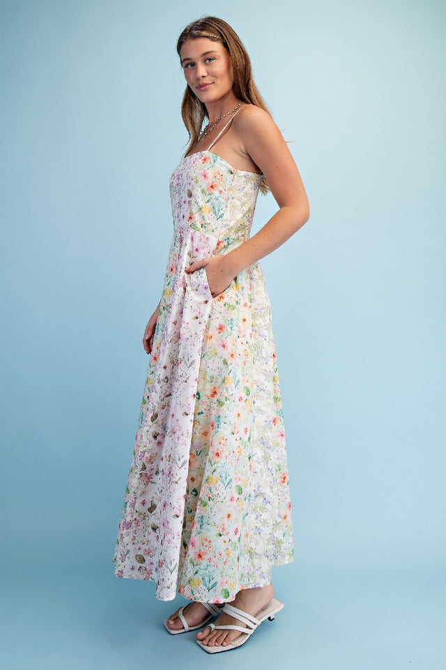 Gigio Mixed Floral Cotton Maxi Dress - Multi Flower
