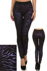 Yelete Fleece Leggings - Foil Print