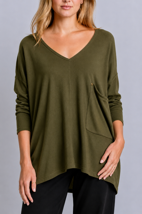 *SALE Kerisma V Neck Oversize Pocket Sweater  - Multiple Colors