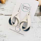 Knot Earrings: Cream & Denim