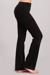 Chatoyant Slim Bootcut Crochet Lace Detail Soft Pants