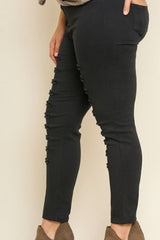 Umgee Plus Distressed Jeggings XL - Black