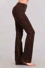 Chatoyant Slim Bootcut Crochet Lace Detail Soft Pants