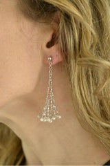 Sterling Silver Pearls Chandelier Earrings