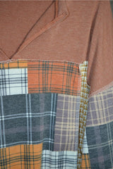 Pumpkin Patch Colorblock Patchwork Top - Rust/Charcoal/Mustard