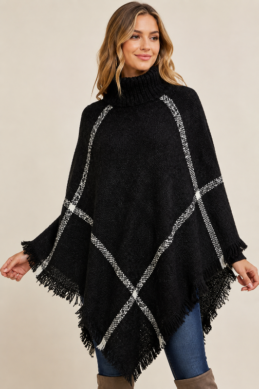 Ellie & Kate Poncho - Black
