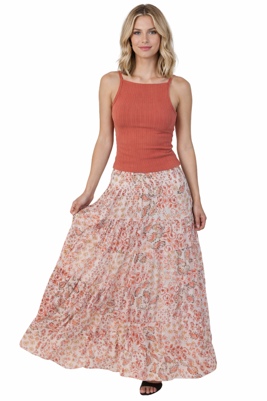 Angie Ribbed Knit Tank Top - Cinnamon