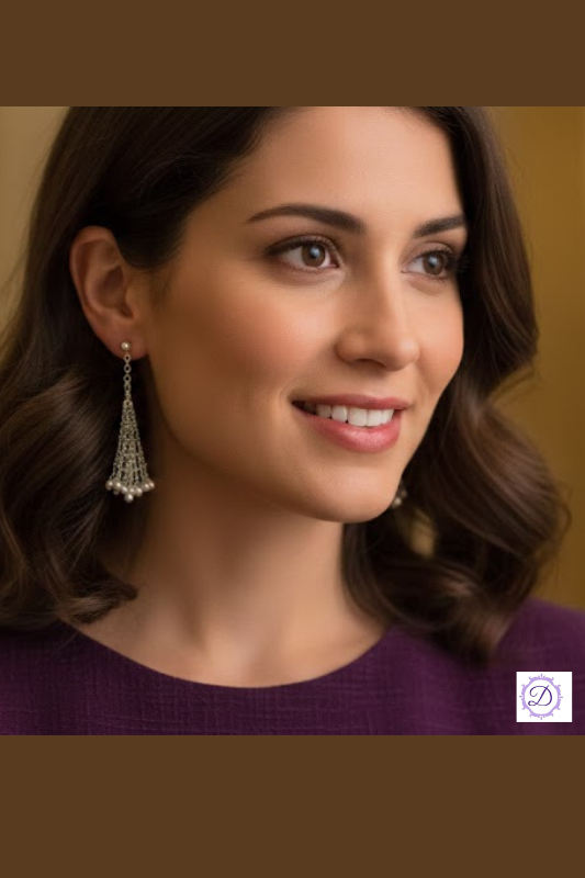 Sterling Silver Pearls Chandelier Earrings