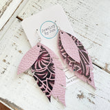 Jagged Feather: Pink Lilac & Plum Tooled