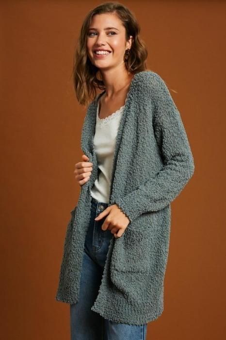 Chunky Popcorn Sweater Cardigan - 4 colors