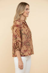 Heimish Bohemian Paisley Balloon Sleeve Blouse