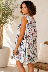 Entro Vintage Lace Floral Swing Dress - Off White