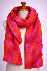 Merino Wool Silk Felt Upcycle Art Sari Scarf - Multiple Colors