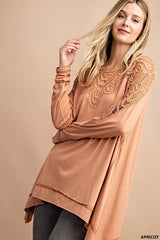 Kori Lace Patch Oversize Tunic - Apricot