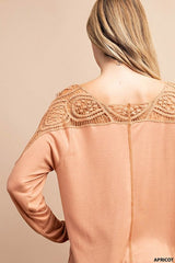 Kori Lace Patch Oversize Tunic - Apricot