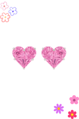 Glisten With All Your Heart Earrings - CZ Rose Pink