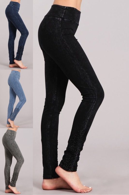 Chatoyant Embroidered Patch Mineral Wash Leggings